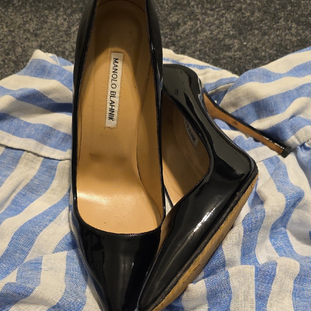 Manolo Blahnik Black Stiletto Heels